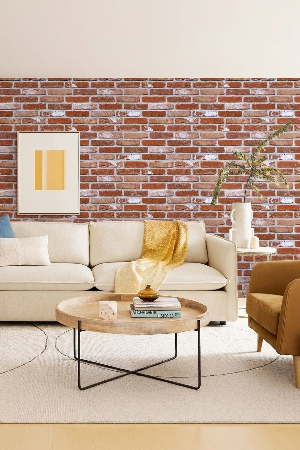 3D Burnt Orange Brick Wall Panels Peel and Stick -Large Size — Peel and Stick Backsplash
