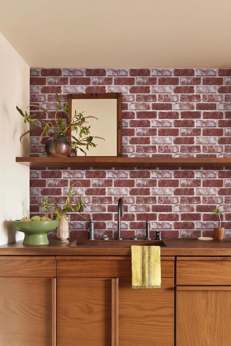 3D Rose Whitewash Brick Peel and Stick Wall Tile — Peel and Stick Backsplash