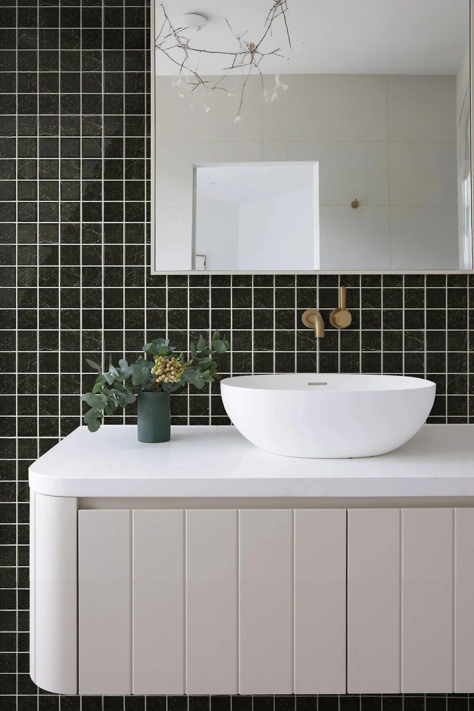 Black Marble Square Peel and Stick Backsplash Tile - Thicker Design — Peel and Stick Backsplash