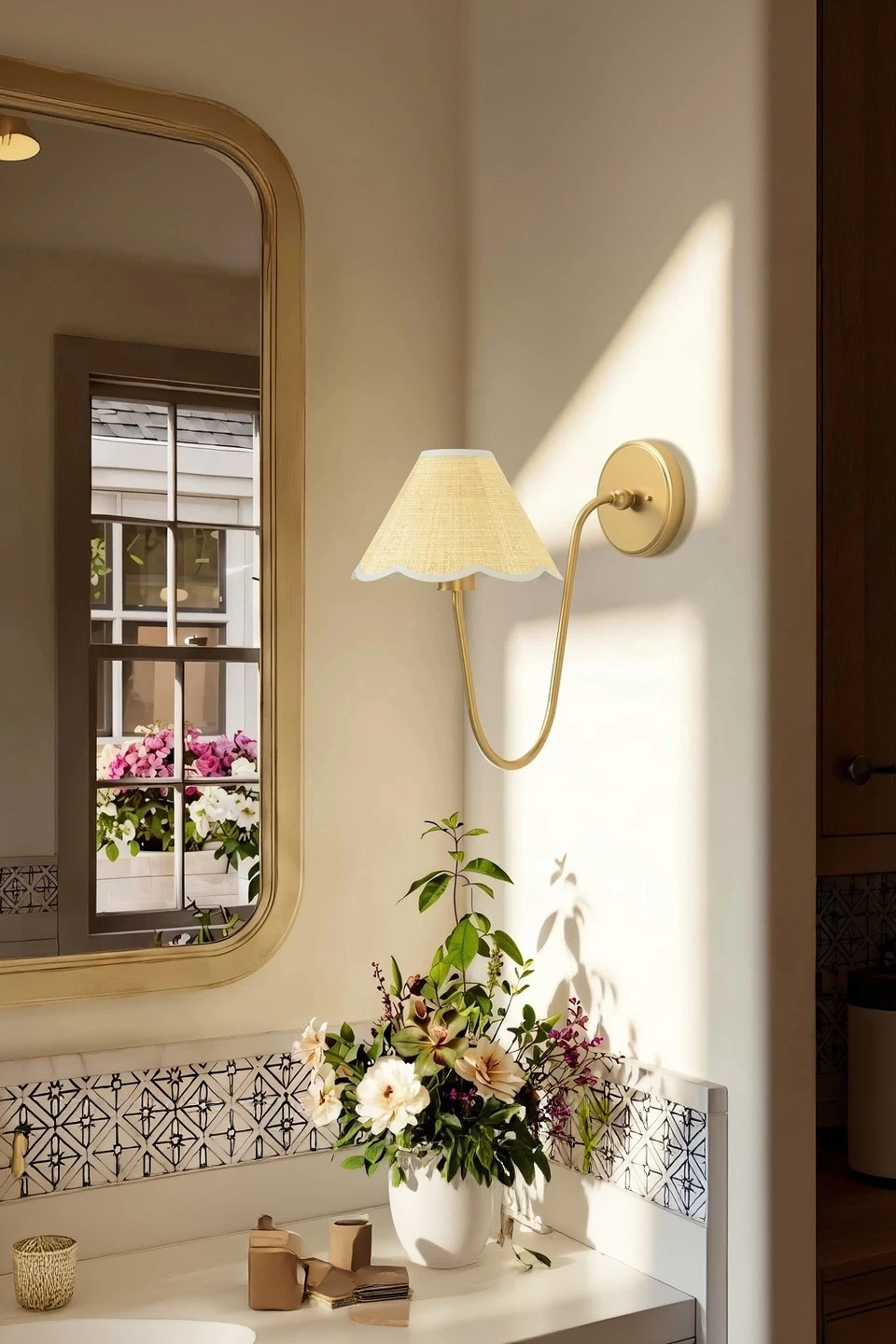 Elara Curve Clamp Cone Arm Sconce — Boho Lighting