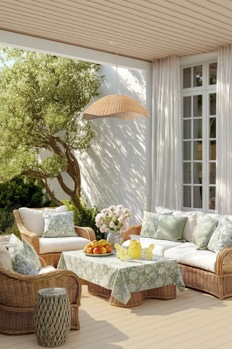 Outdoor Nana Rattan Pendant Light — Boho Lighting
