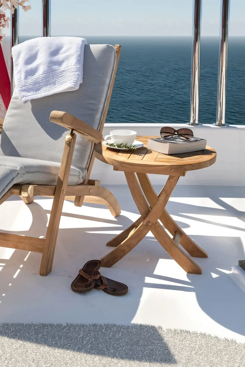 Port Teak Outdoor Folding Side Table