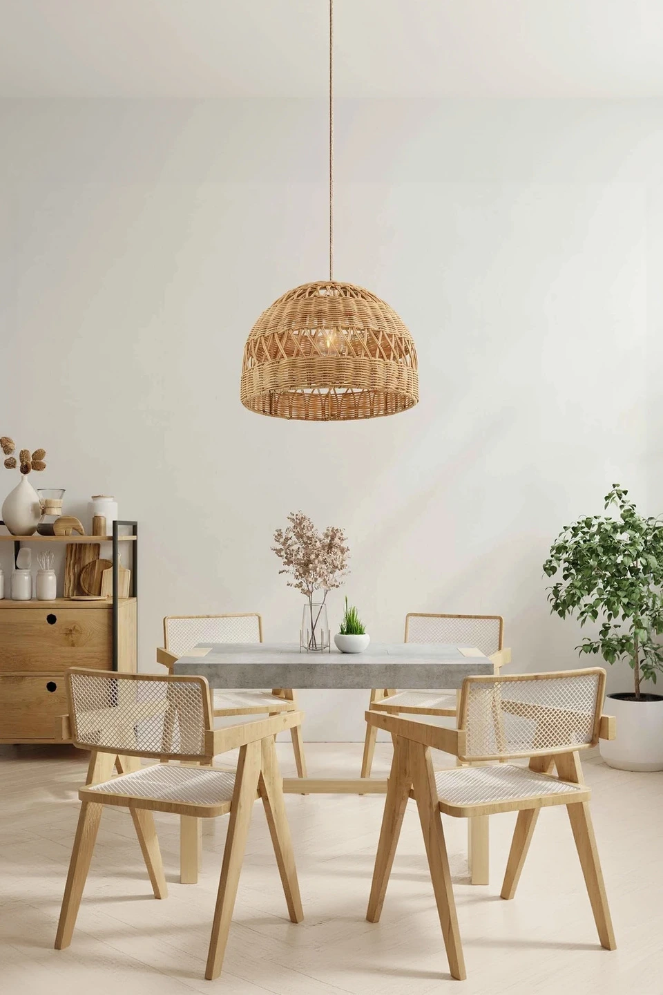 Radiant Rattan Pendant Light