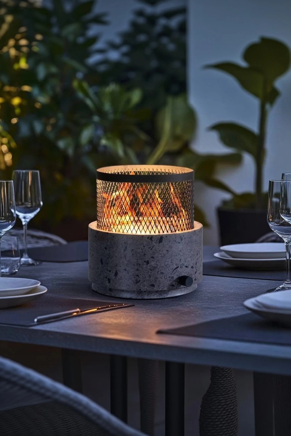 SUNJOY Smokeless Tabletop Fire Pit with Stainless Steel Burner and Two Adjustable Flames — Garden Decor