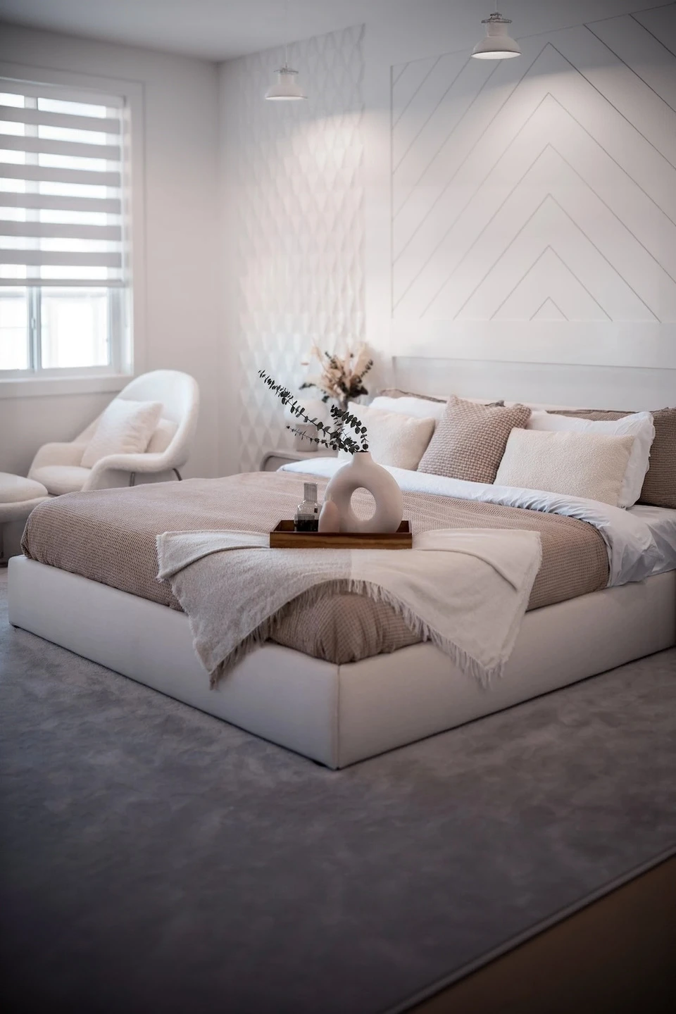 Toby Upholstered Storage Bed Performance Felt-Natural / King Size - Final Sale