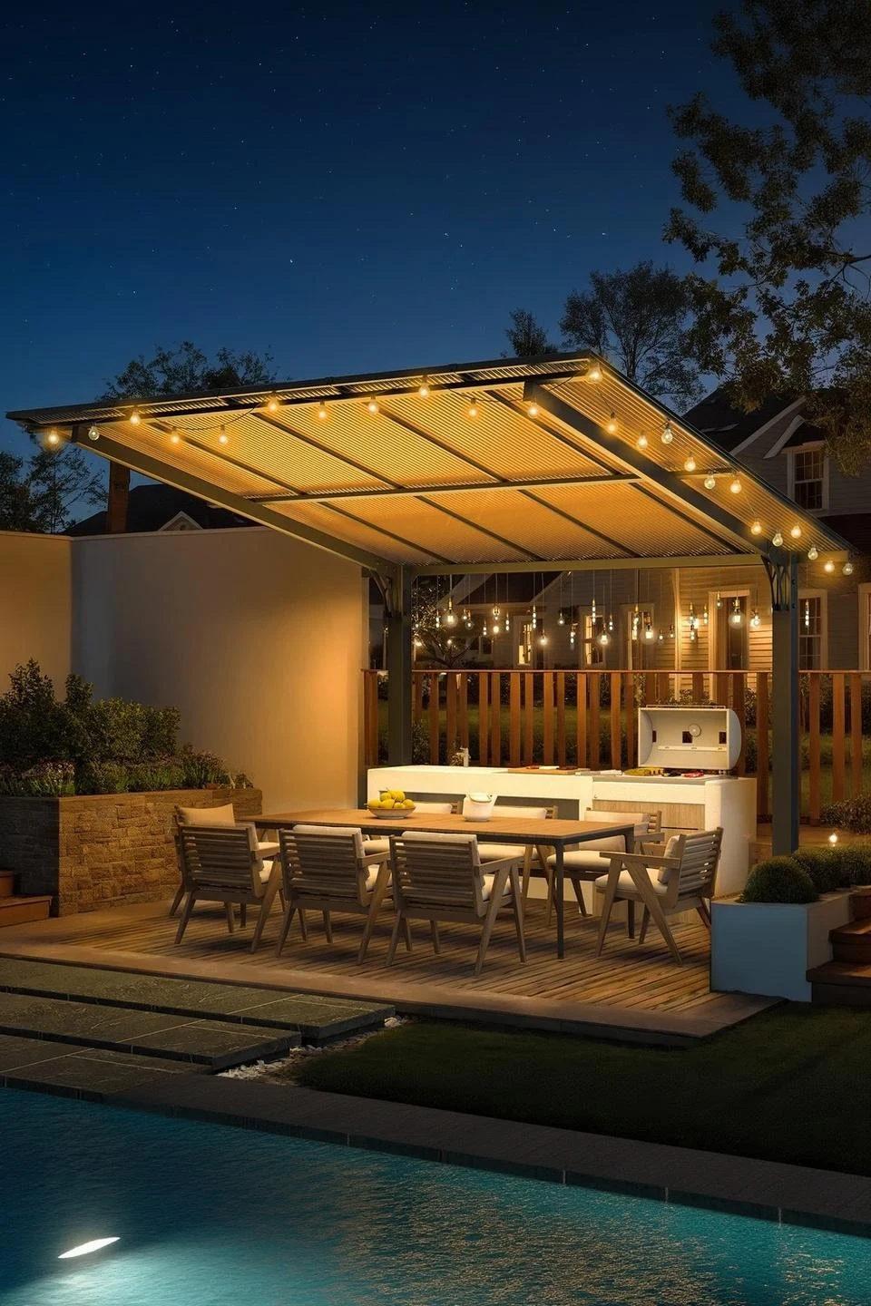 YODOLLA 10'x10' Freestanding Lean-to Hardtop Gazebo Carport — Outdoor Umbrellas & Sunshades