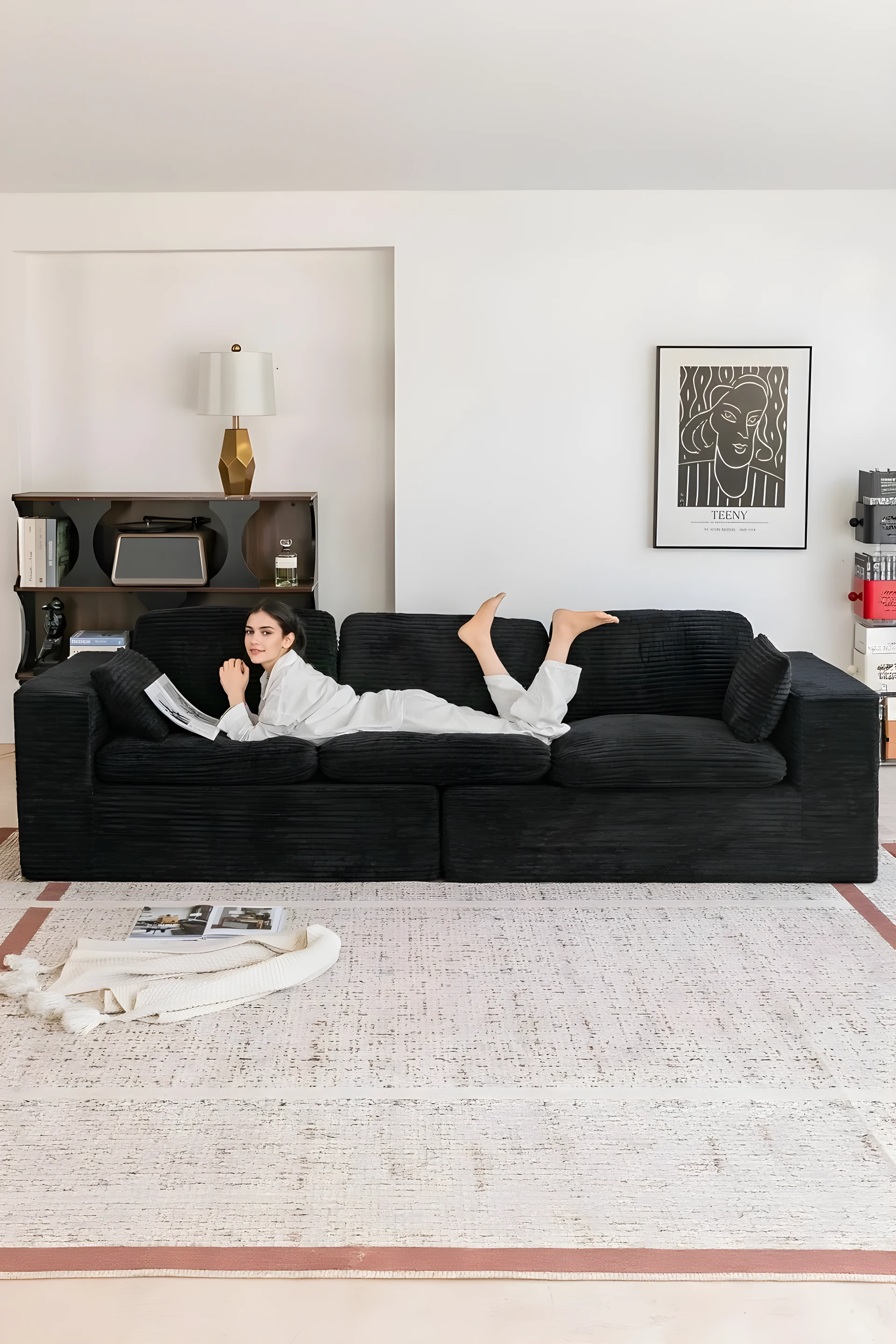 YODOLLA 110" Oversized Cloud Boneless Couch — Sofa Beds