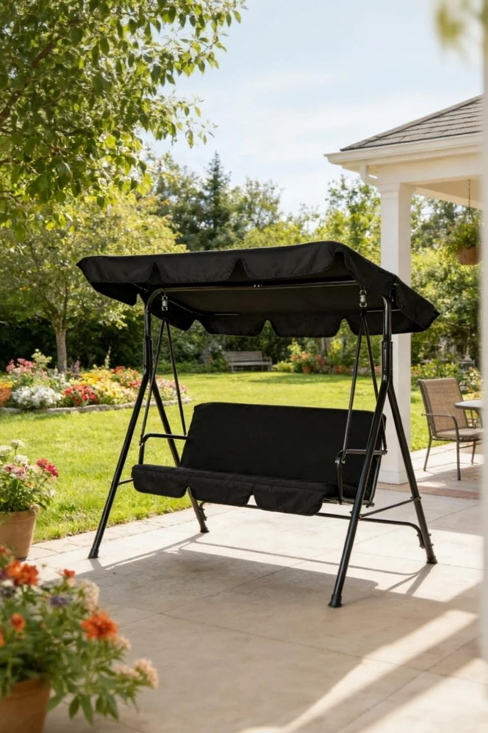 YODOLLA 3-Seat Outdoor Patio Swing with Canopy - Transform Your Backyard Oasis — Outdoor Living