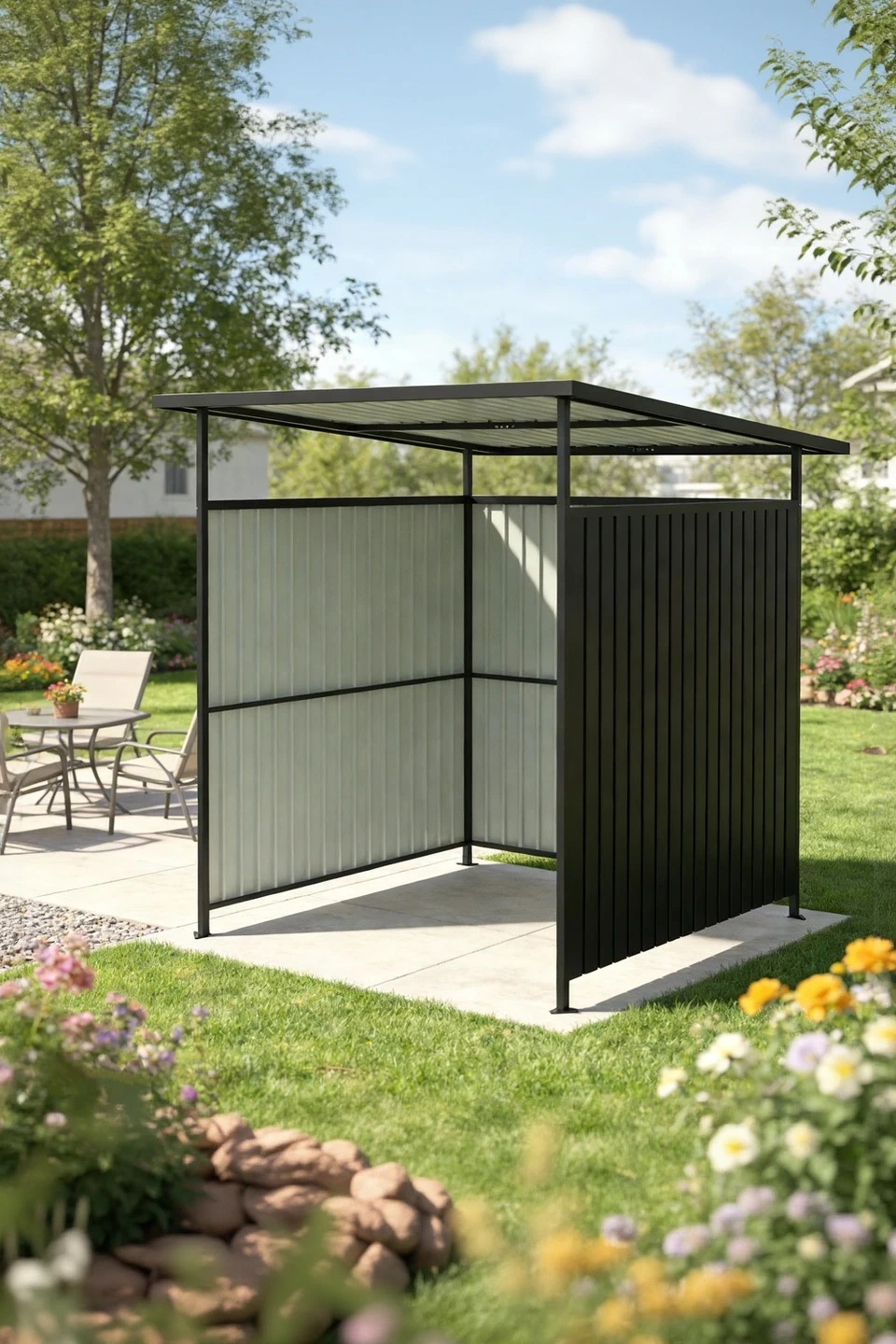 YODOLLA 6' x 6' Gazebo Outdoor Pergola for Patio, Small Lean to Hardtop Grill Gazebo — Garden Arches, Trellises, Arbo