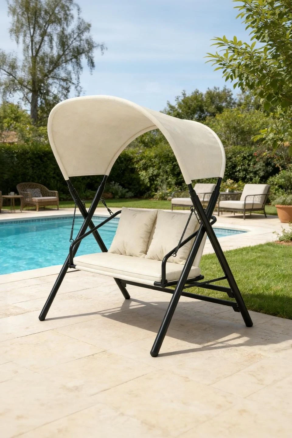 YODOLLA 600LBS Outdoor Porch Swing - 2 Seat Patio Paradise for Your Backyard — Outdoor Living
