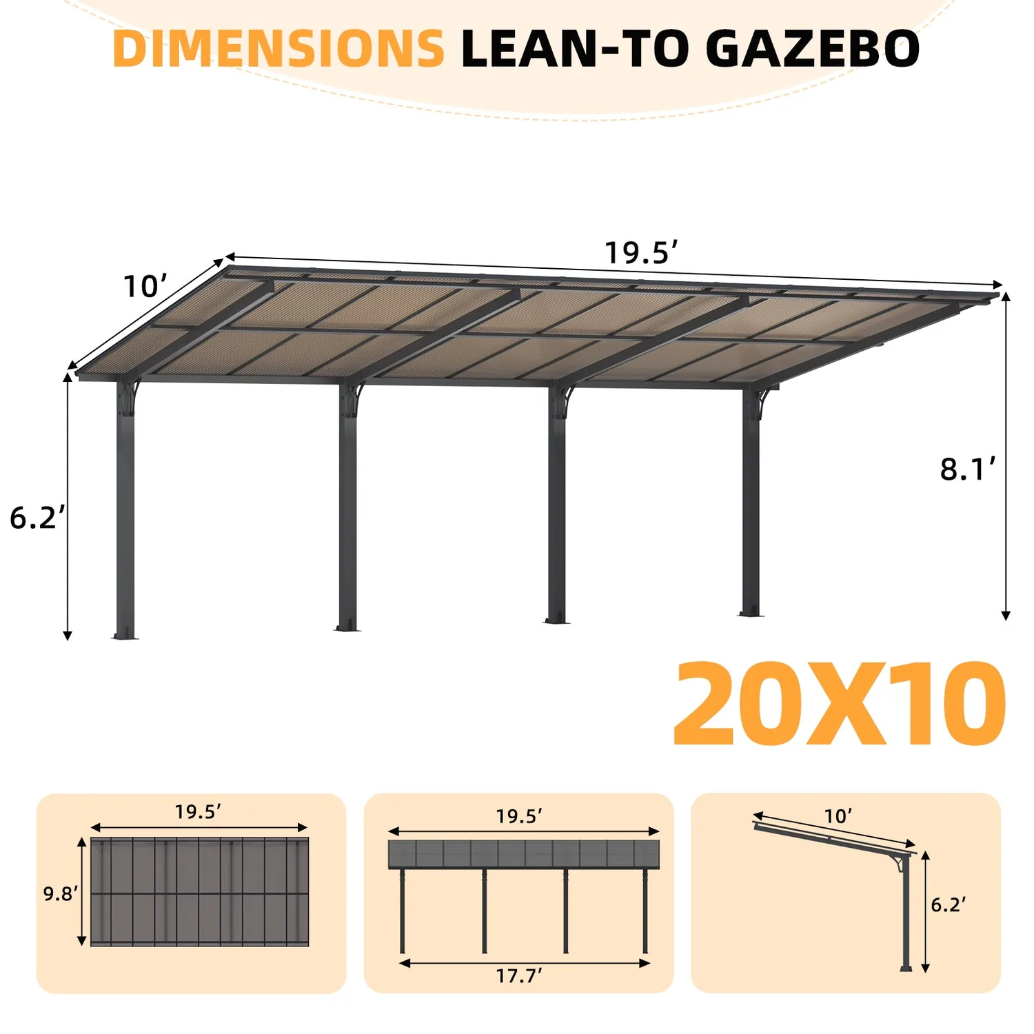 20x10' Outdoor Gazebo - Transform Your Patio into a Luxury Retreat — view 3