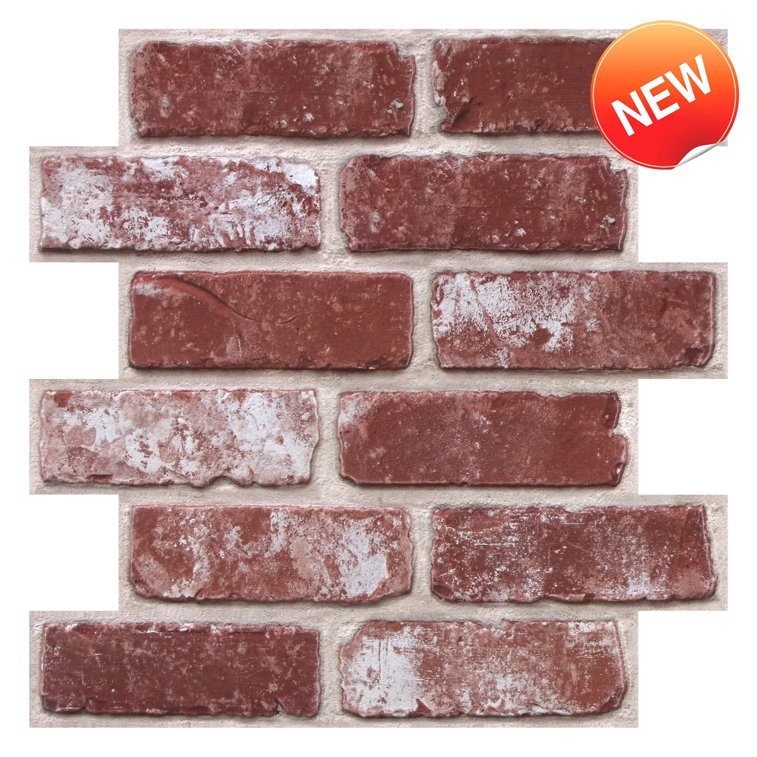 3D Rose Whitewash Brick Peel and Stick Wall Tile — main image