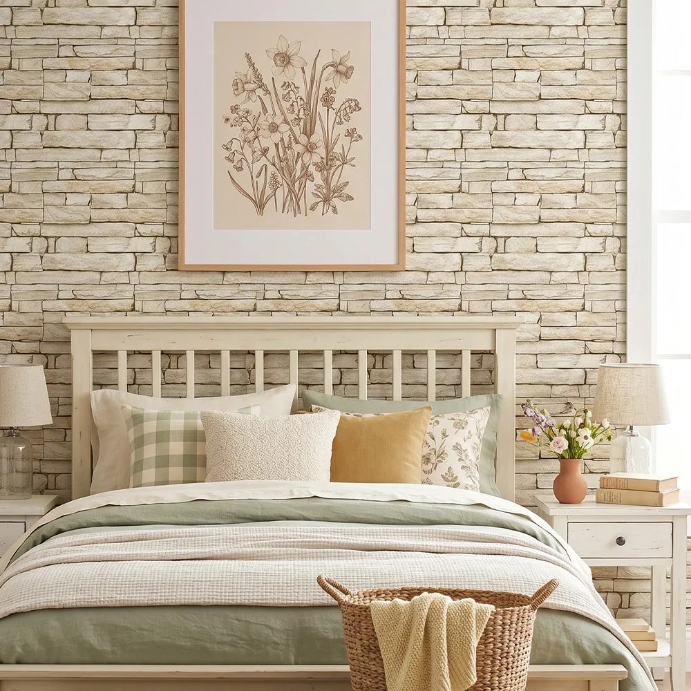 3D Stacked Stone Peel and Stick Wall Tile — view 2