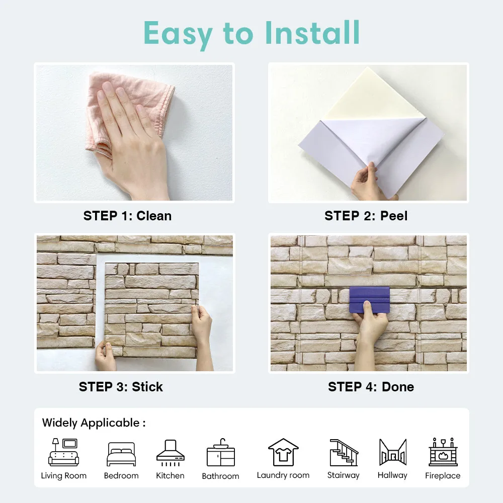 3D Stacked Stone Peel and Stick Wall Tile — view 7