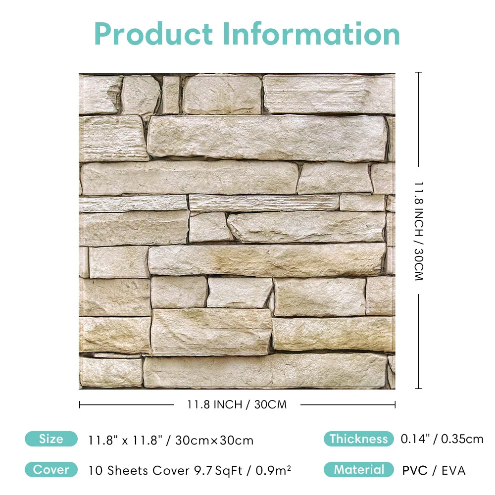 3D Stacked Stone Peel and Stick Wall Tile — view 9