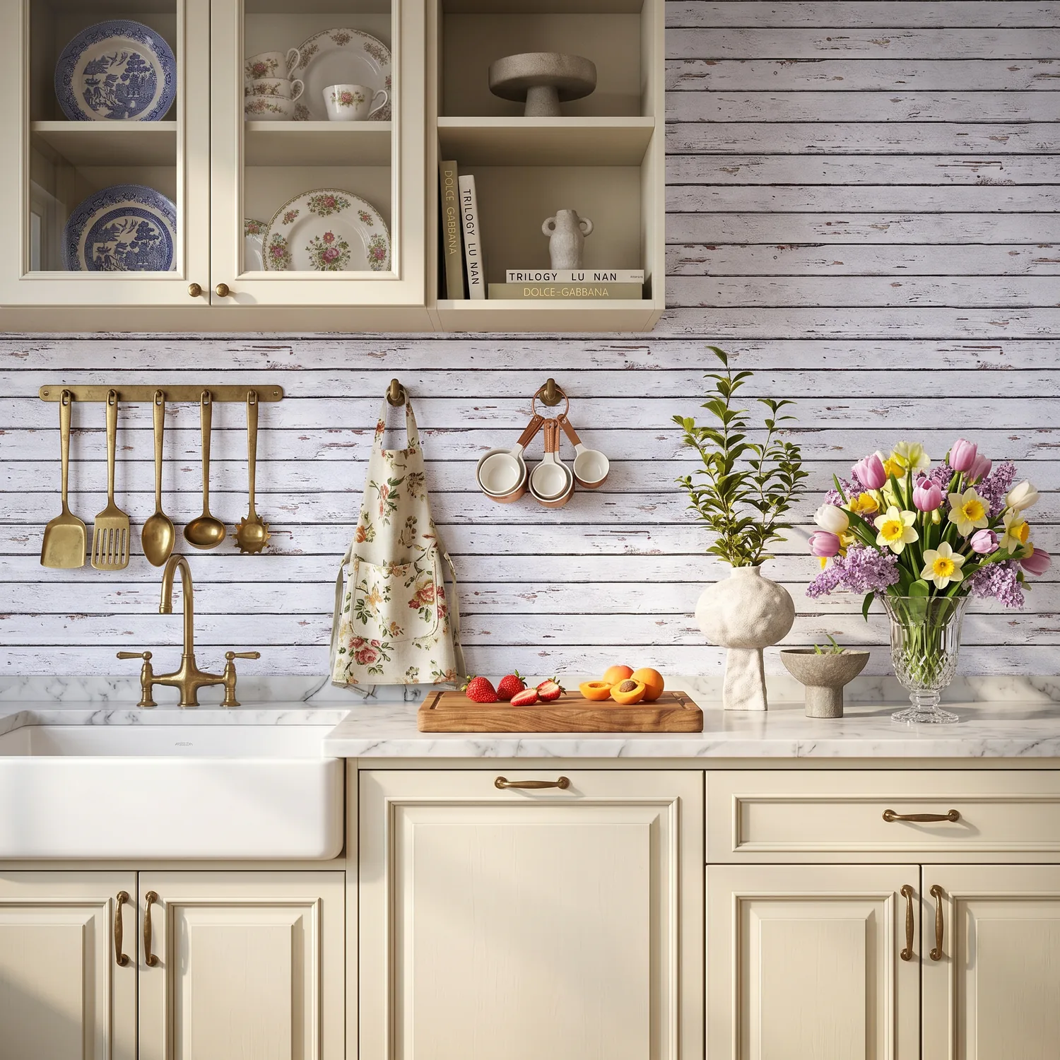 3D White Wood Grain Wall Panels Peel and Stick -Large Size — view 2