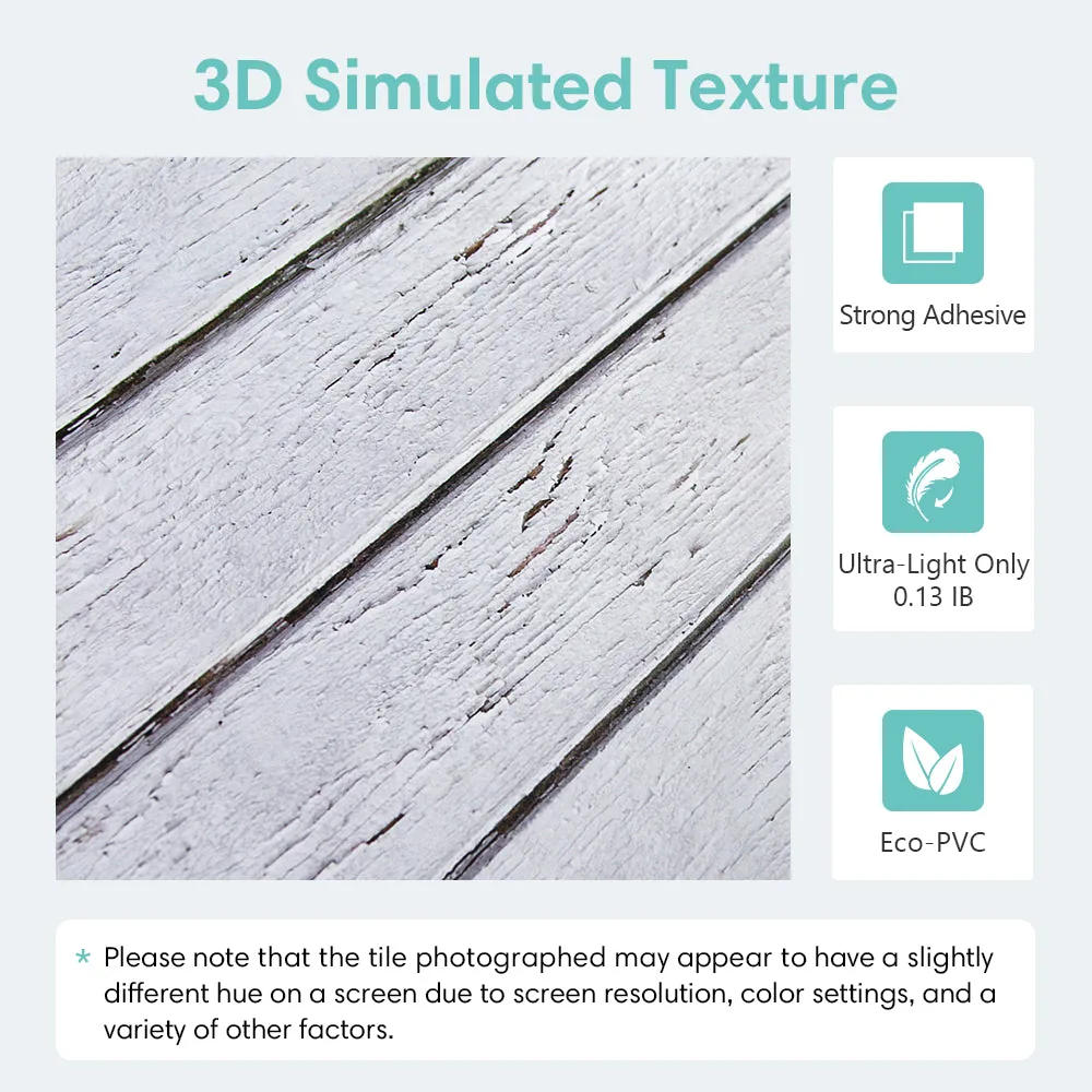 3D White Wood Grain Wall Panels Peel and Stick -Large Size — view 7
