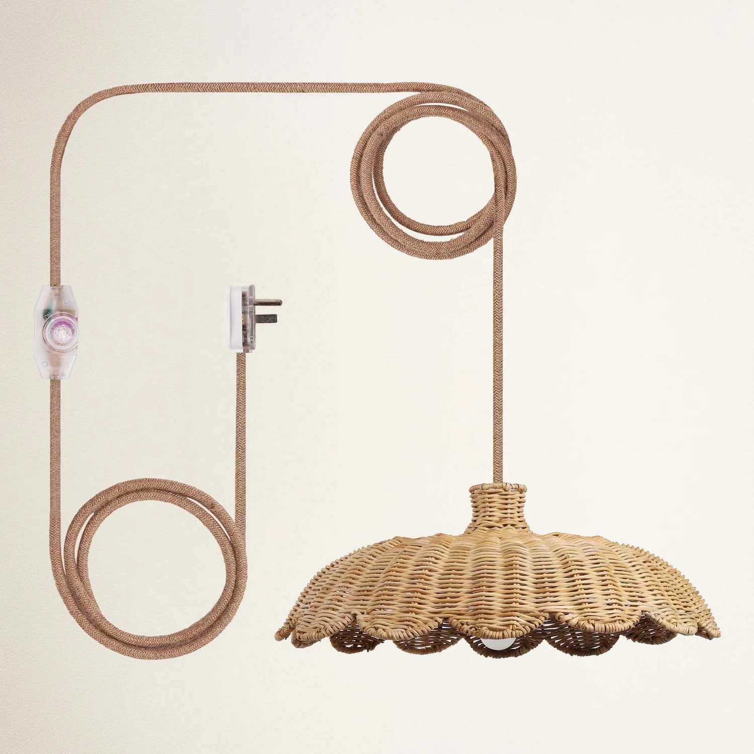 Aurelia Rattan Pendant Light | Handwoven Boho Ceiling Fixture for Dining & Living Spaces — view 4