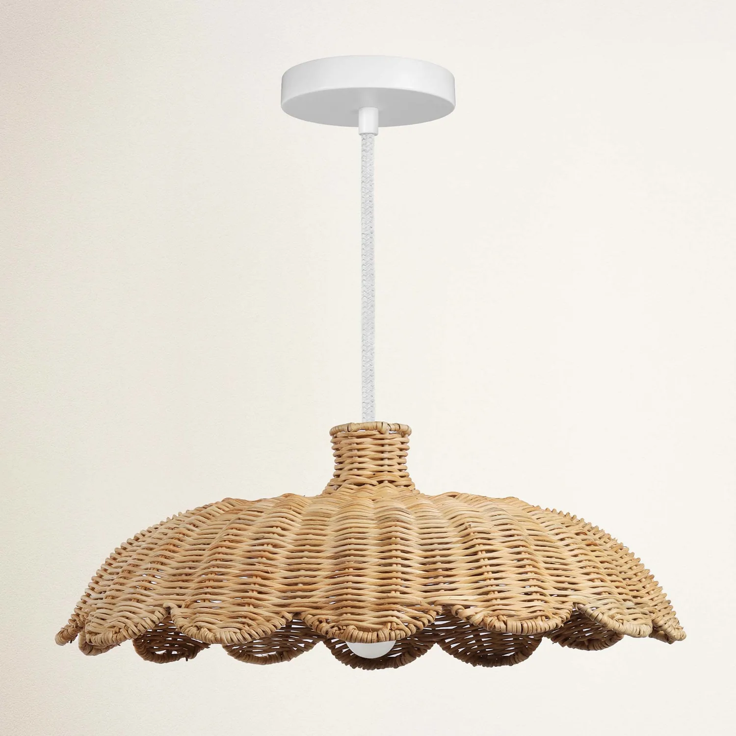Aurelia Rattan Pendant Light | Handwoven Boho Ceiling Fixture for Dining & Living Spaces — view 8
