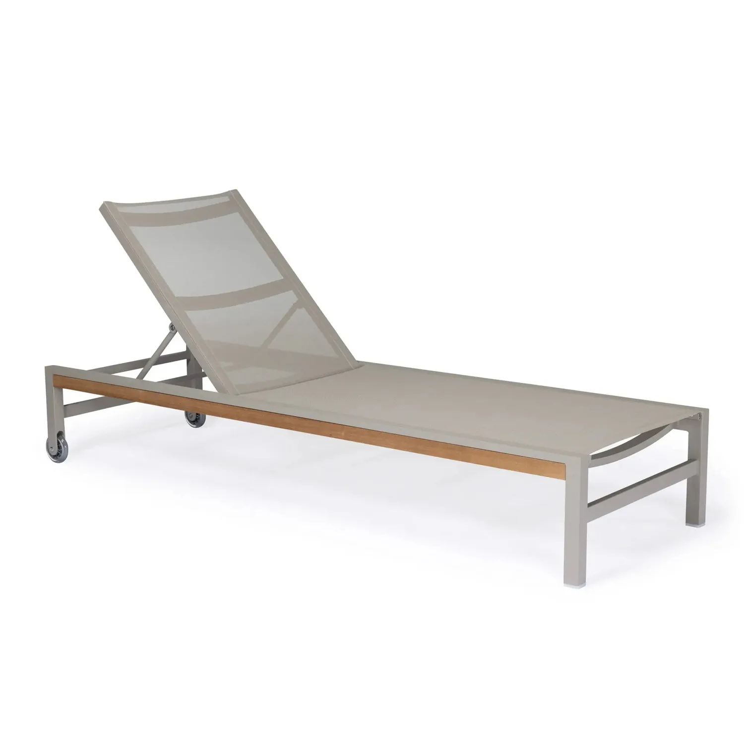 Beverly Hills Aluminum Outdoor Sun Lounger (Stone) — view 2