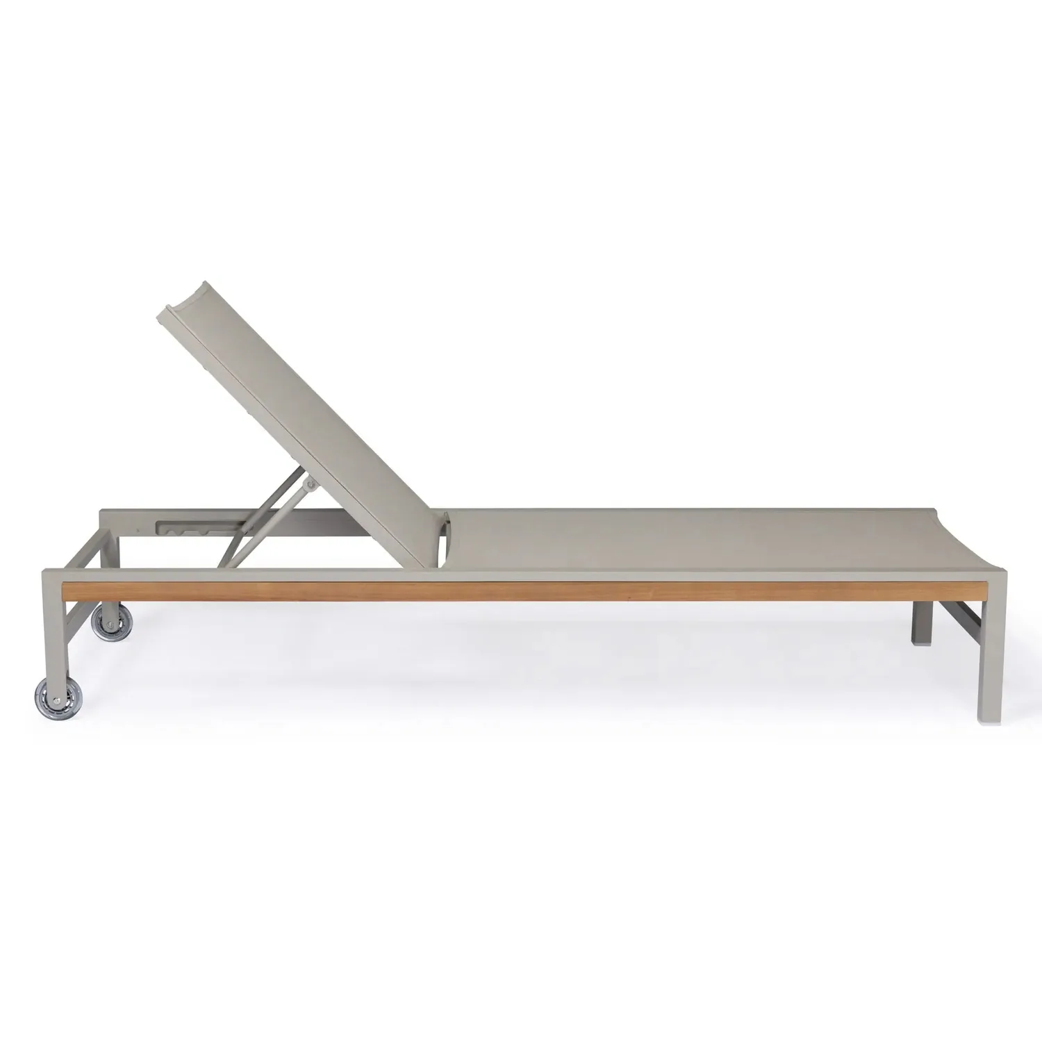 Beverly Hills Aluminum Outdoor Sun Lounger (Stone) — view 3