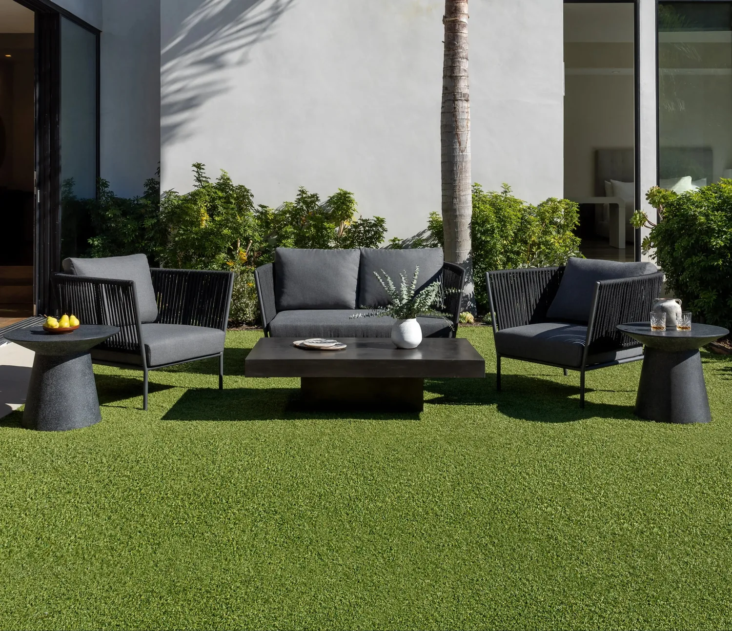 Beverly Hills Rope Outdoor Loveseat (Graphite) — main image