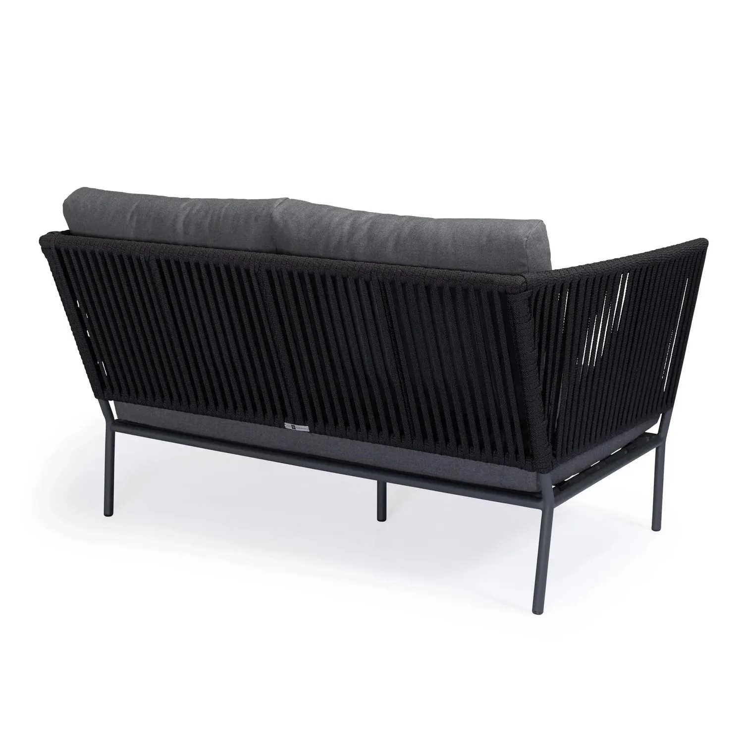 Beverly Hills Rope Outdoor Loveseat (Graphite) — view 3