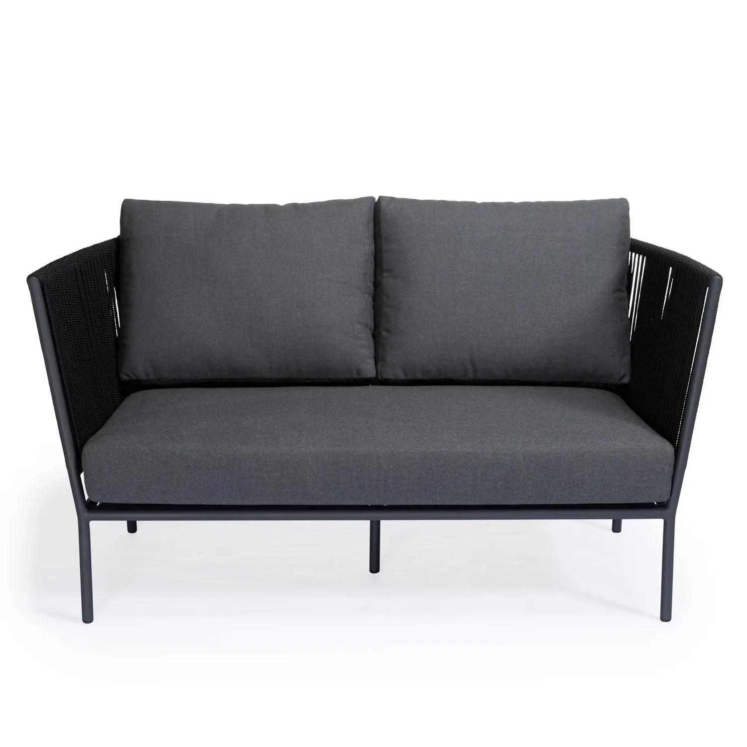 Beverly Hills Rope Outdoor Loveseat (Graphite) — view 4