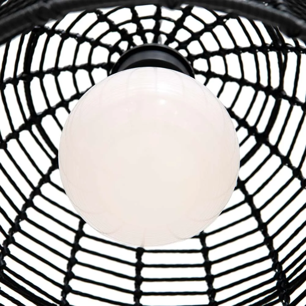 Black Wicker Outdoor Chandelier with Remote - Transform Your Patio into a Luxury Retreat — view 4