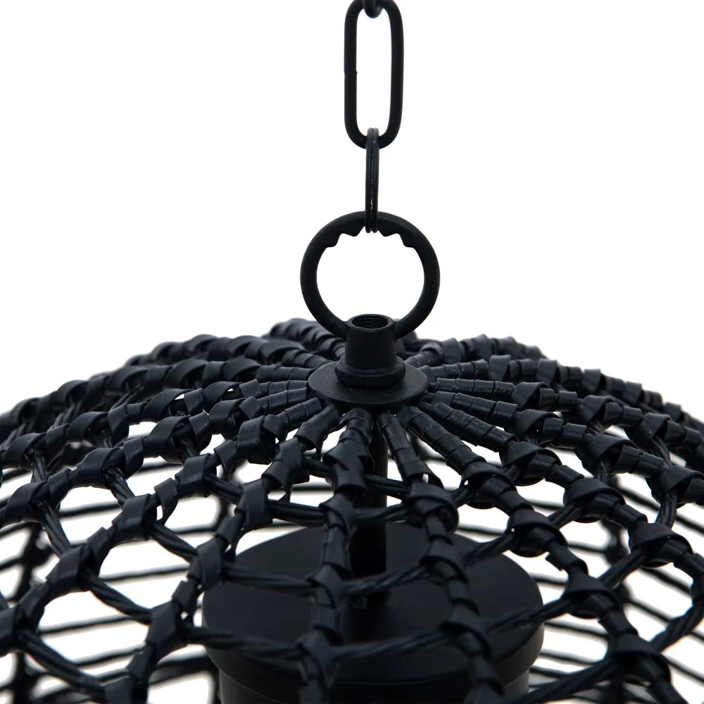 Black Wicker Outdoor Chandelier with Remote - Transform Your Patio into a Luxury Retreat — view 5