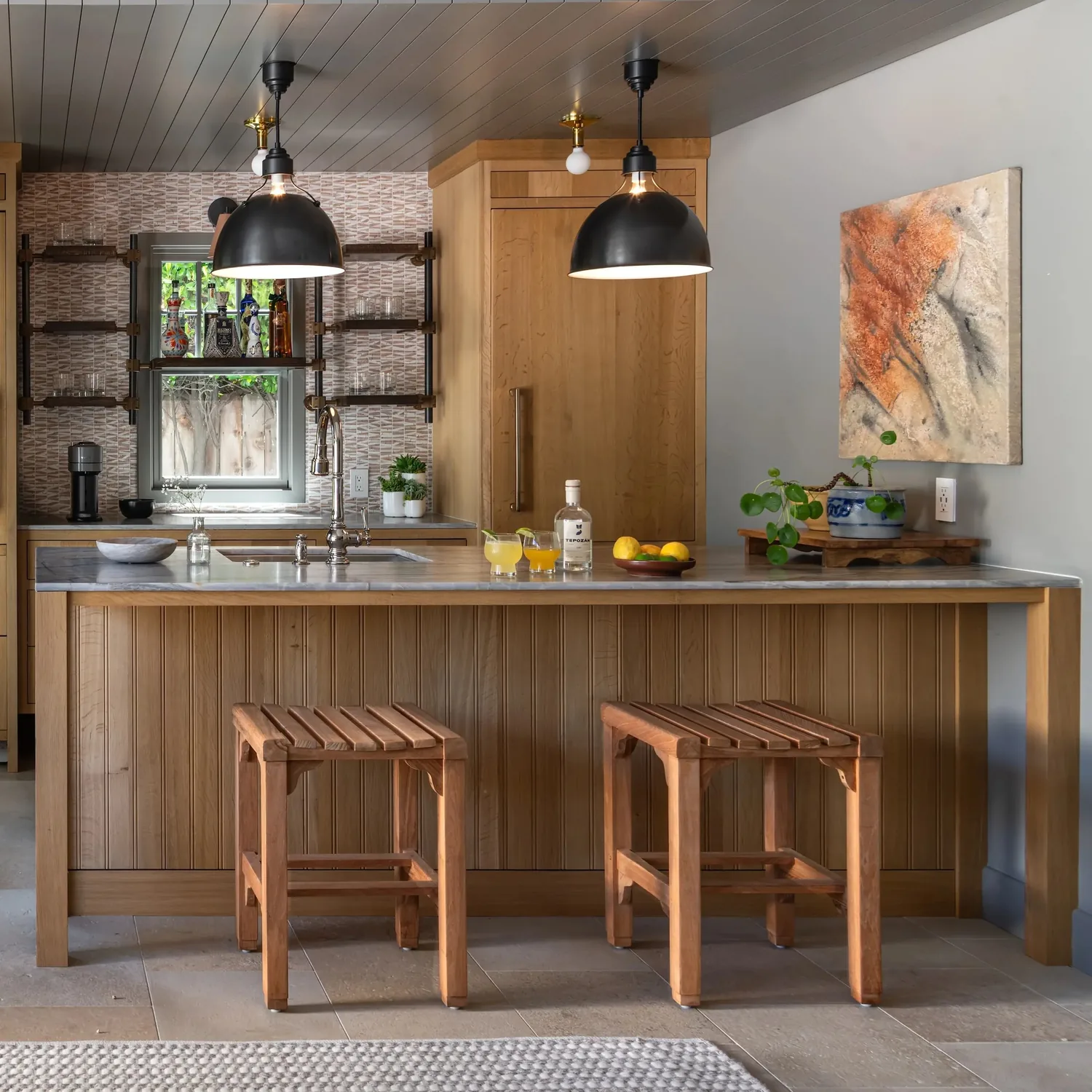 Classic Teak Outdoor Backless Counter Stool — main image