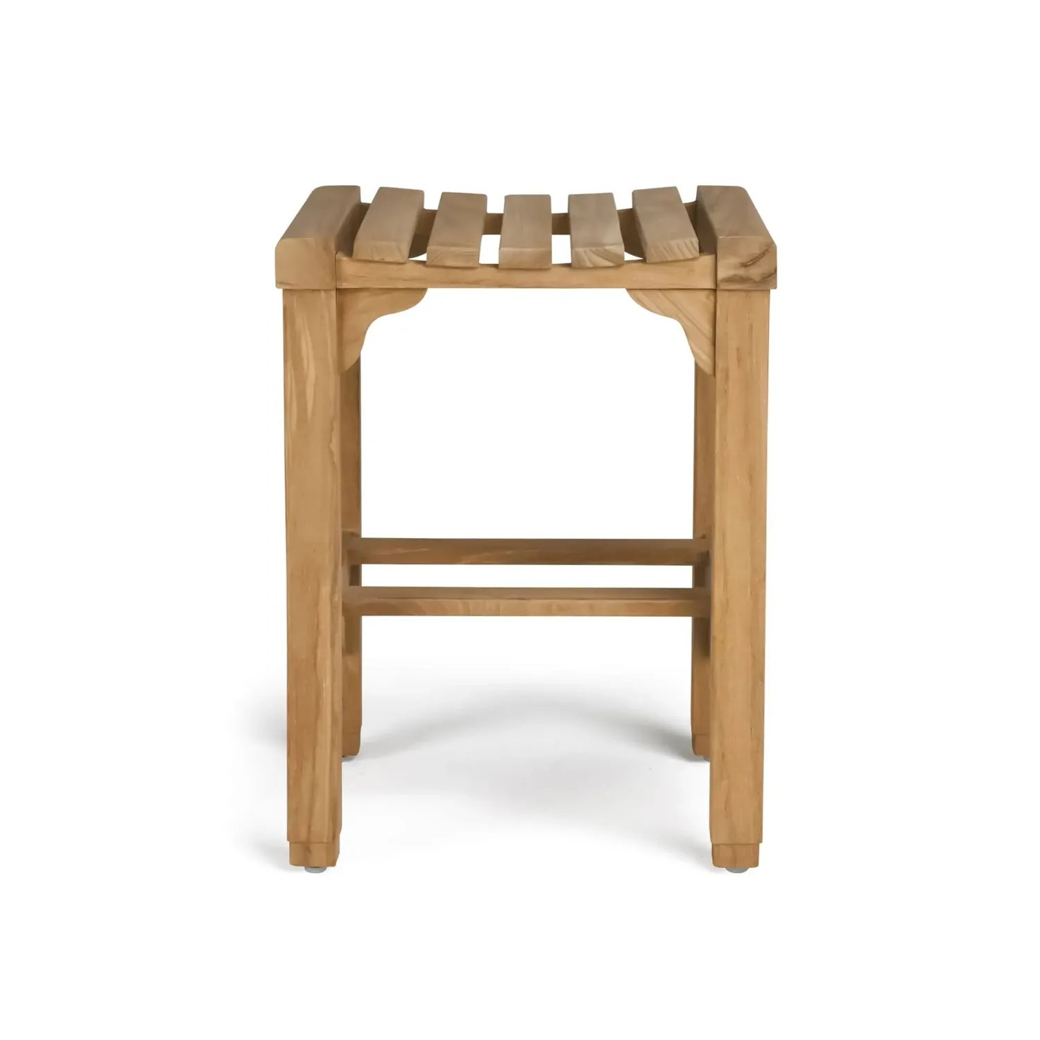 Classic Teak Outdoor Backless Counter Stool — view 3