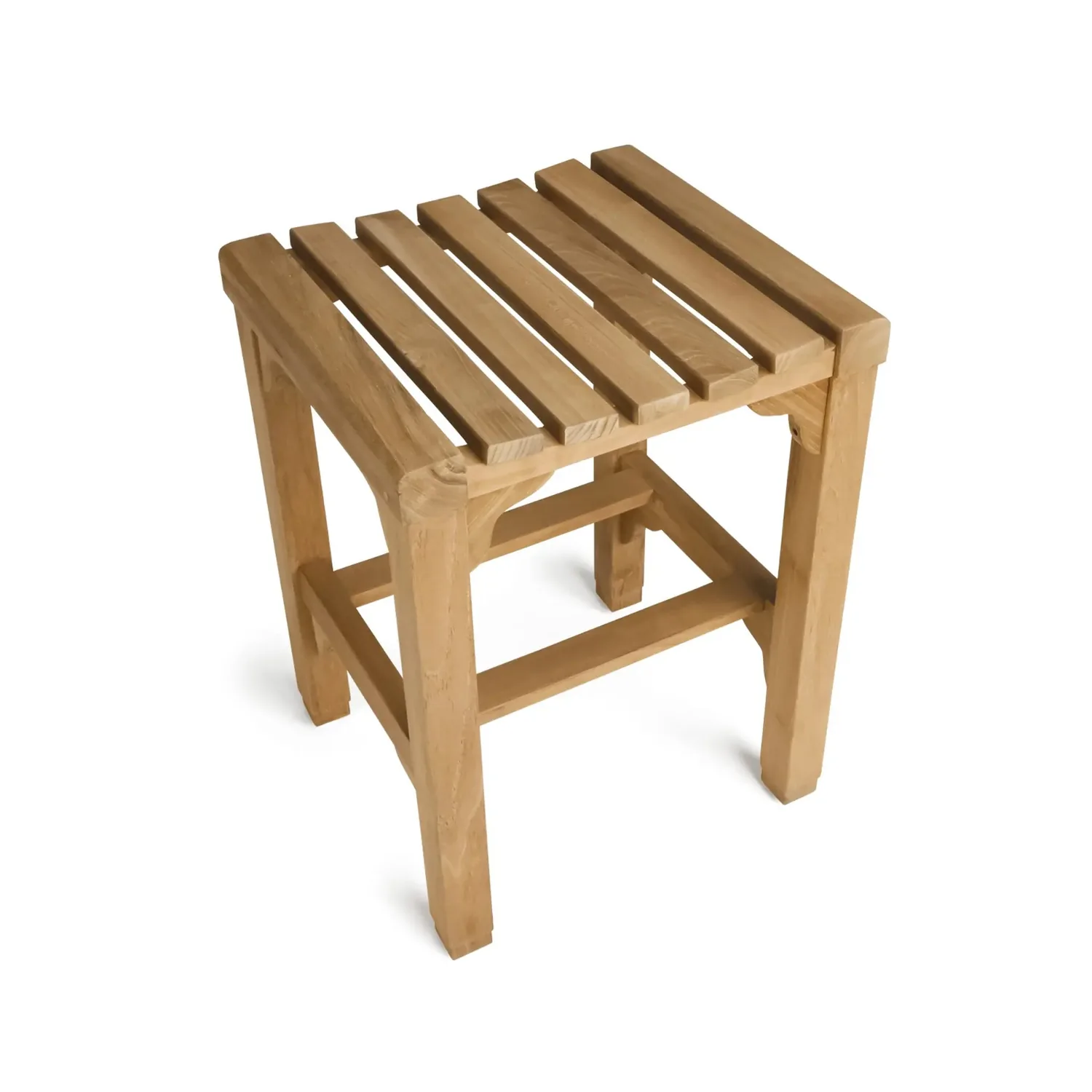 Classic Teak Outdoor Backless Counter Stool — view 5