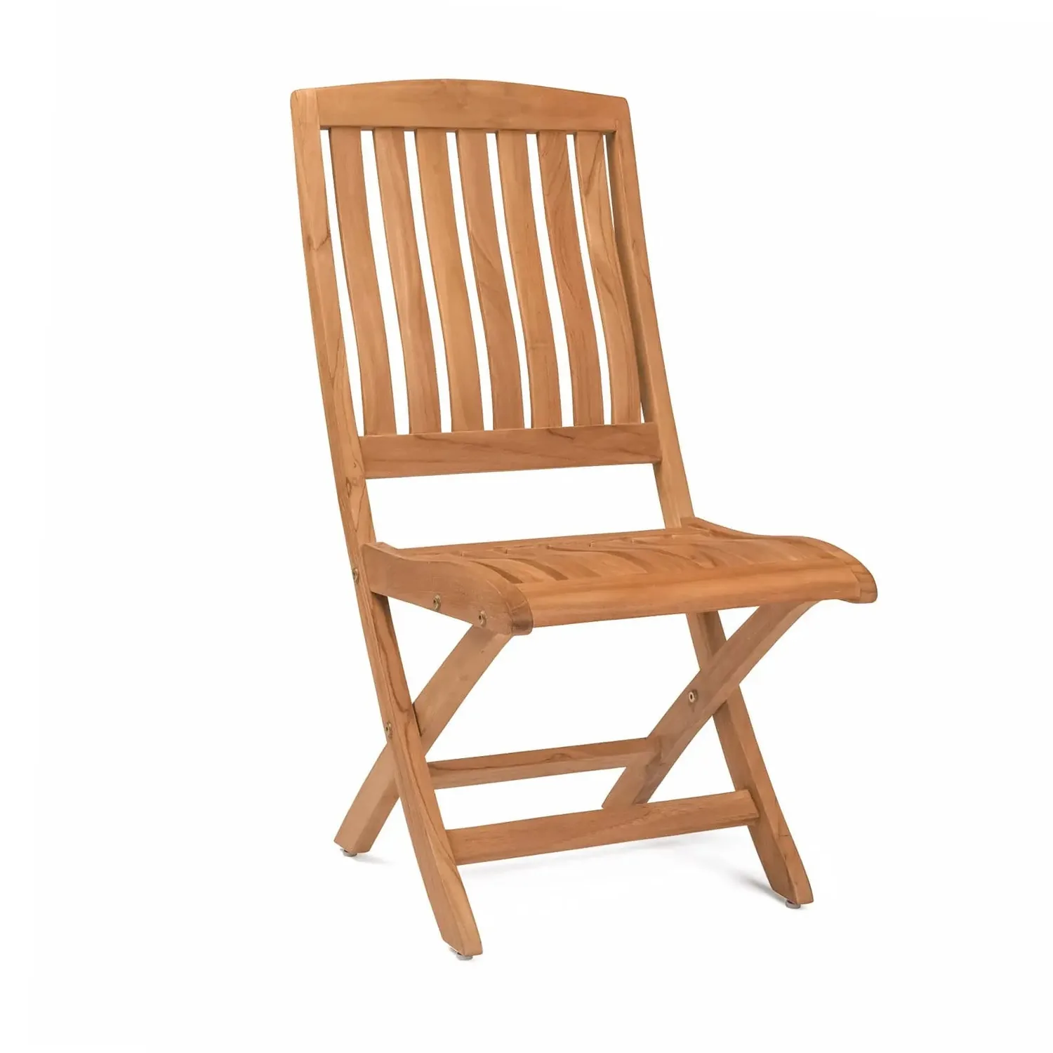 Como Teak Outdoor Folding Dining Side Chair — view 2
