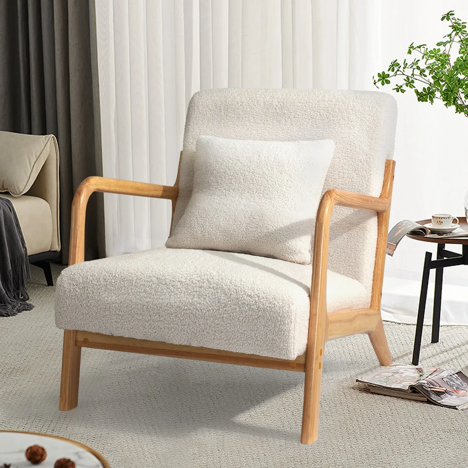 YODOLLA · Cozy Brown Reading Chair - Transform Your Reading Nook Into a Peaceful Sanctuary