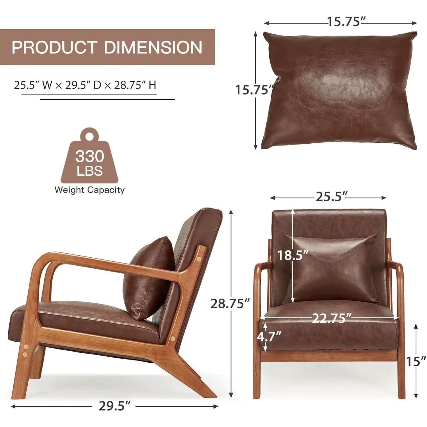 YODOLLA · Cozy Brown Reading Chair - Transform Your Reading Nook Into a Peaceful Sanctuary
