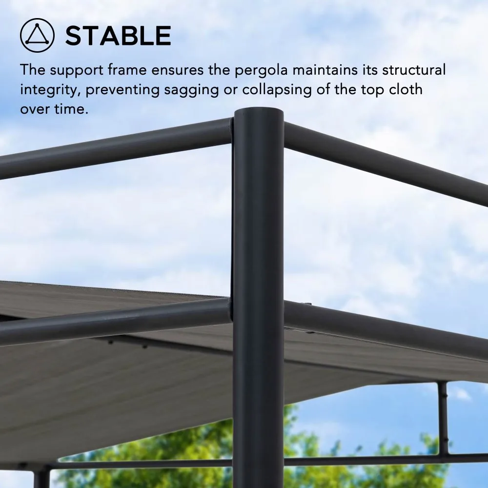 Darkeford Sling Canopy Pergola 10x10 - Shadow Black — view 7