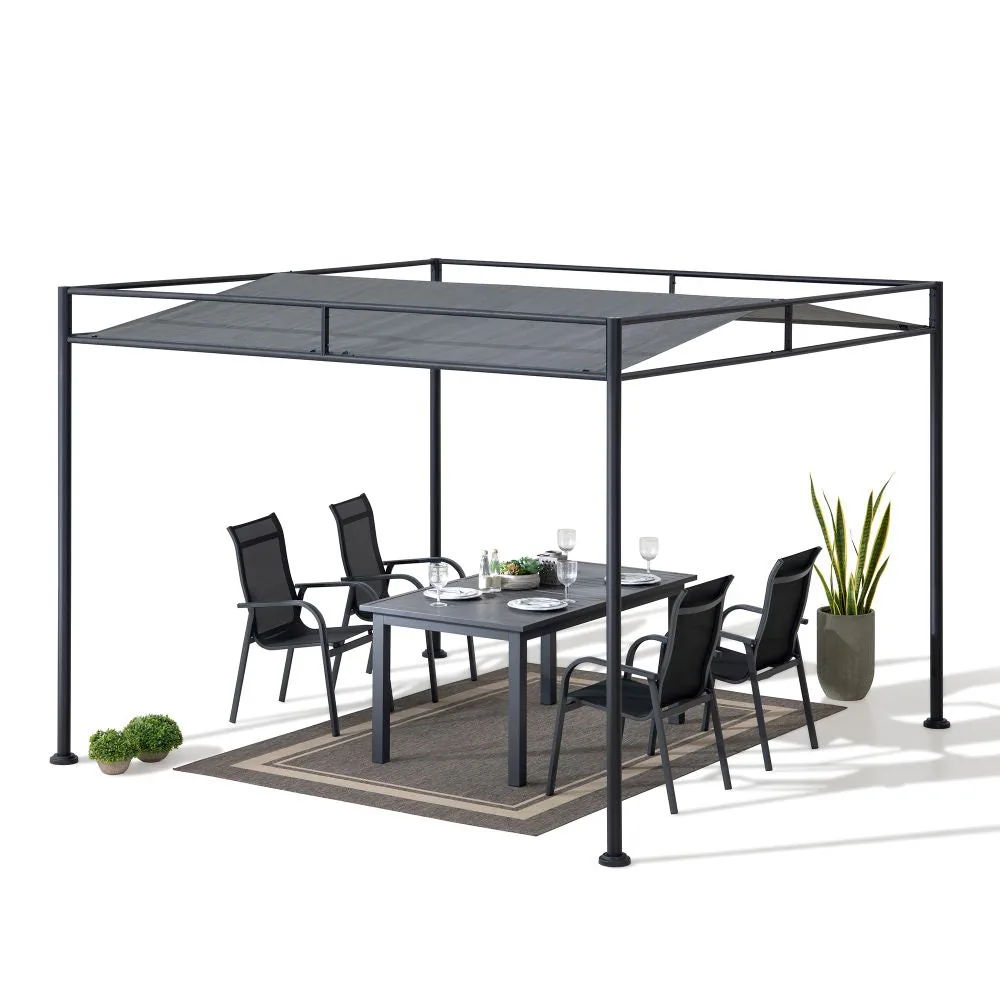 Darkeford Sling Canopy Pergola 10x10 - Shadow Black — view 9