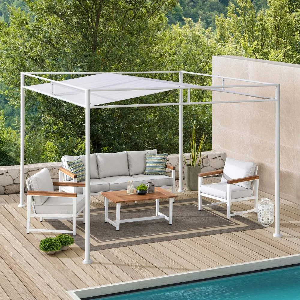 Darkeford Sling Canopy Pergola 10x10 - White — main image