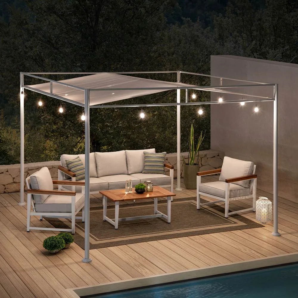 Darkeford Sling Canopy Pergola 10x10 - White — view 2