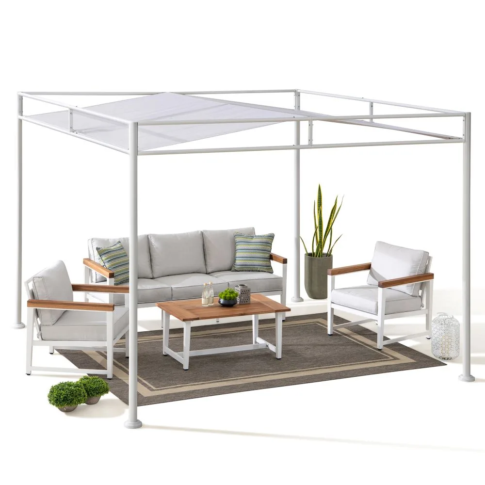 Darkeford Sling Canopy Pergola 10x10 - White — view 10