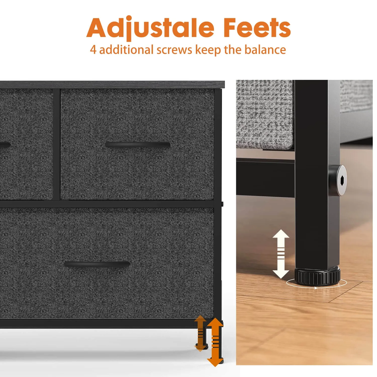 Elevate Your Bedroom with this Stunning Brown Storage Cabinet & Metal Frame Dresser — view 7