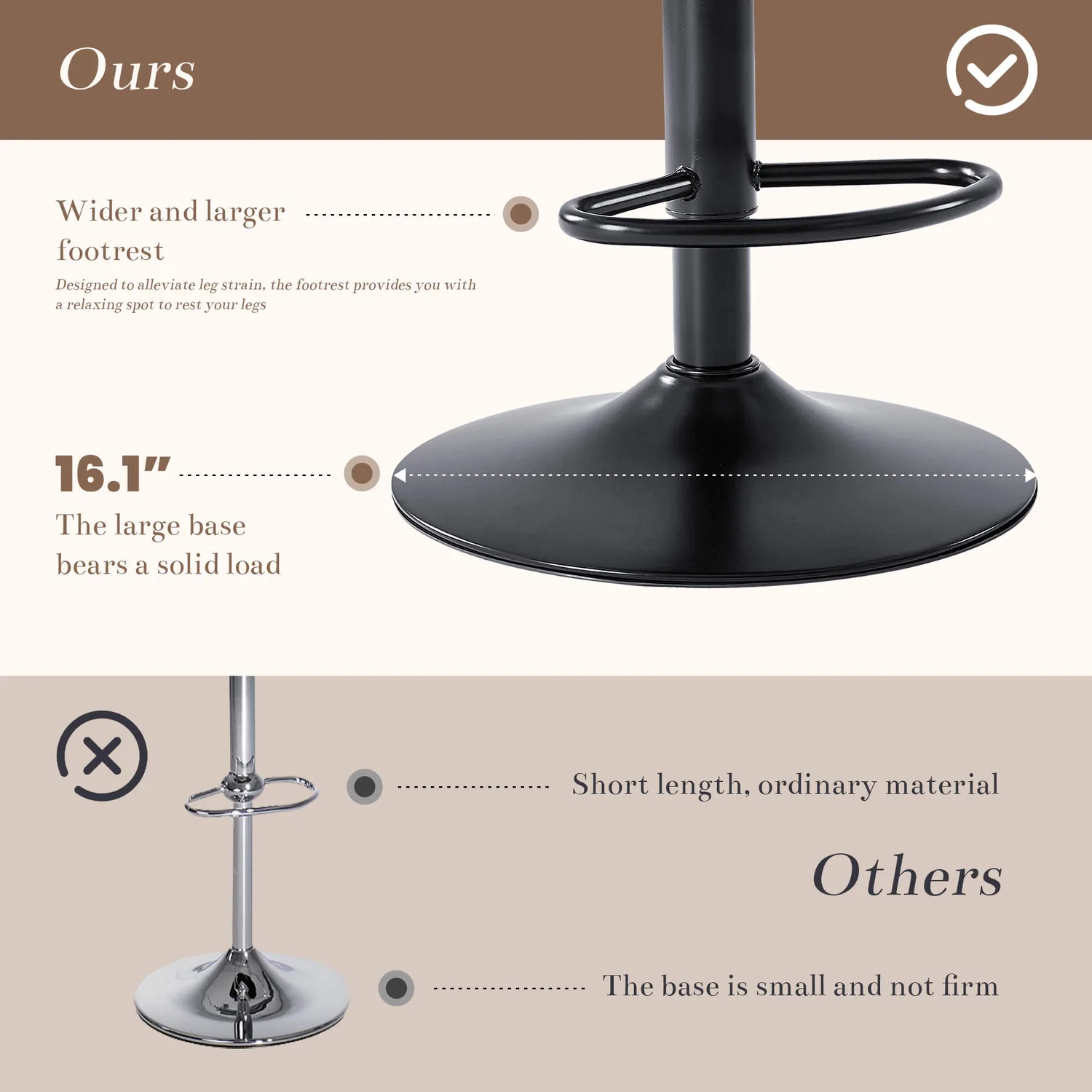 Elevate Your Space: Diamond-Quilted Faux Leather Bar Stools - Black Set of 4 — view 10