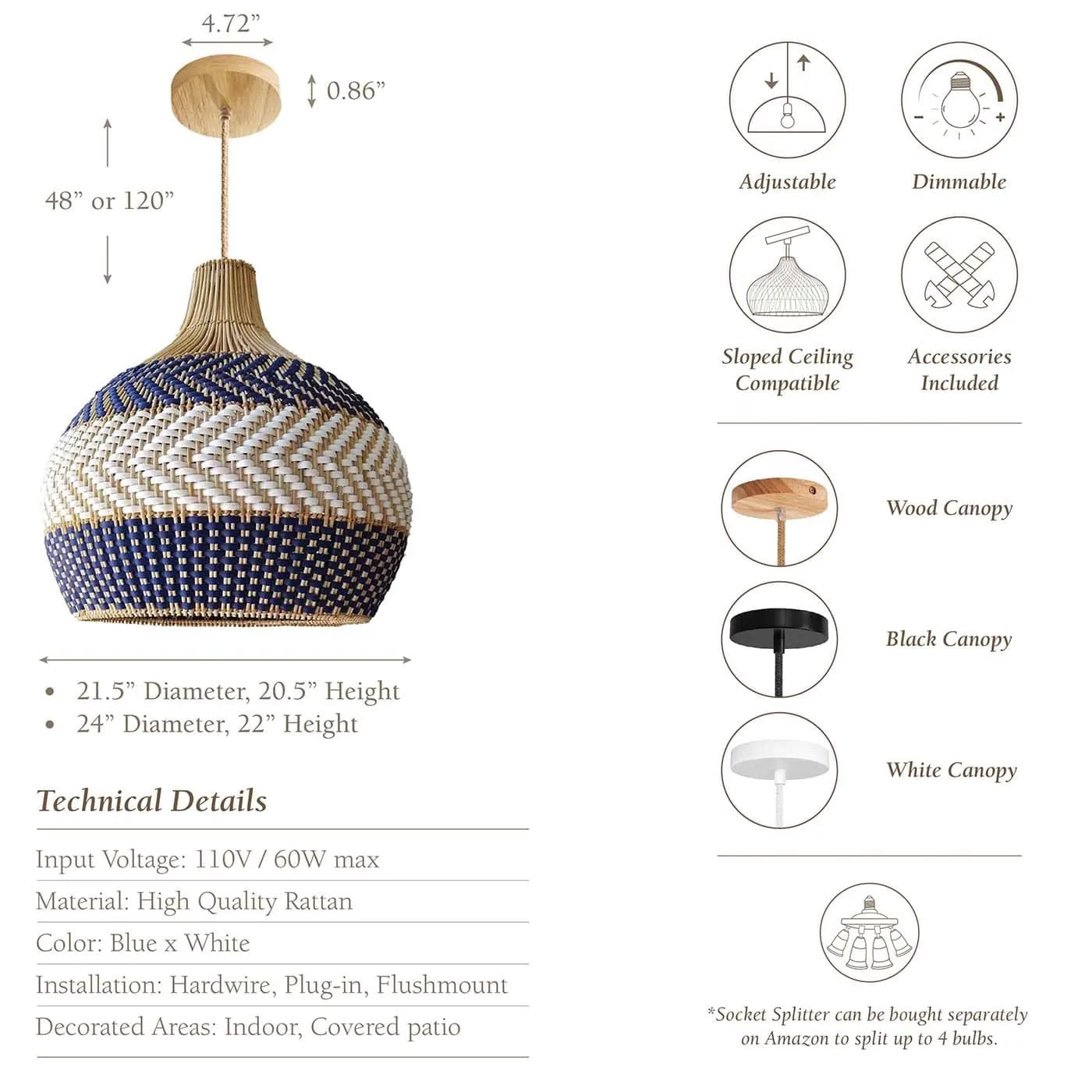 Ethereal Rattan Pendant Light — view 5