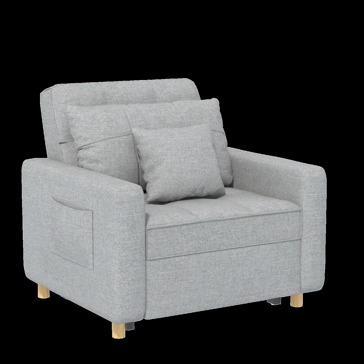 Gray Convertible Chair Bed 36" | Modern Space-Saving Sleeper Furniture — view 3