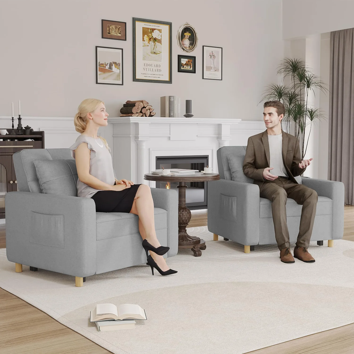 Gray Convertible Chair Bed 36" | Modern Space-Saving Sleeper Furniture — view 7
