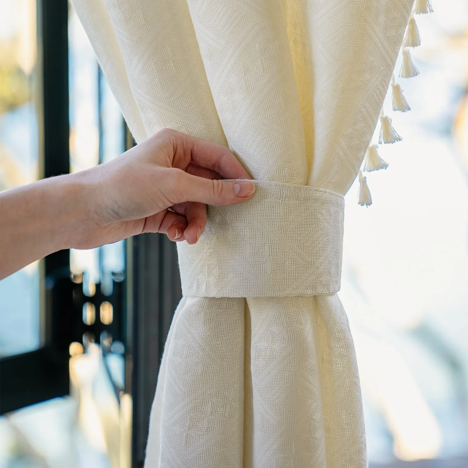 Meadow Geometric Sheer Curtain — view 7