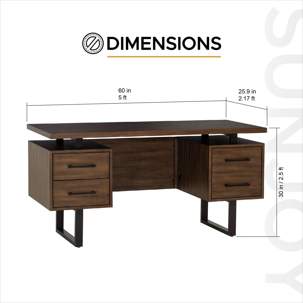 Milano 60" Floating Desk with Charging Station - Elevate Your Workspace Dreams — view 9