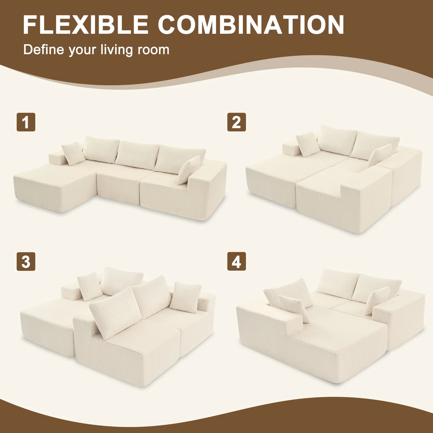 Modern 108" Dark Gray Sectional Sofa - Transform Your Living Space with Modular Design — view 4