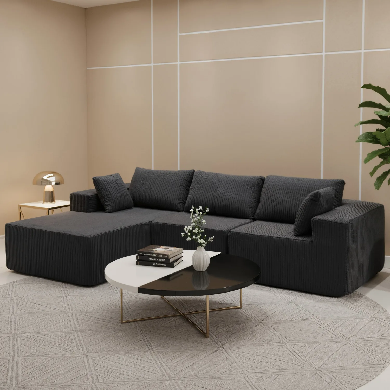 Modern 108" Dark Gray Sectional Sofa - Transform Your Living Space with Modular Design — view 8